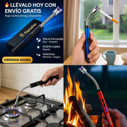 PlasmaFlex - Encendedor eléctrico 360° resistente al viento.