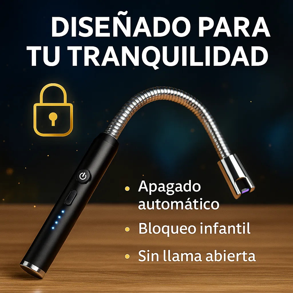PlasmaFlex - Encendedor eléctrico 360° resistente al viento.