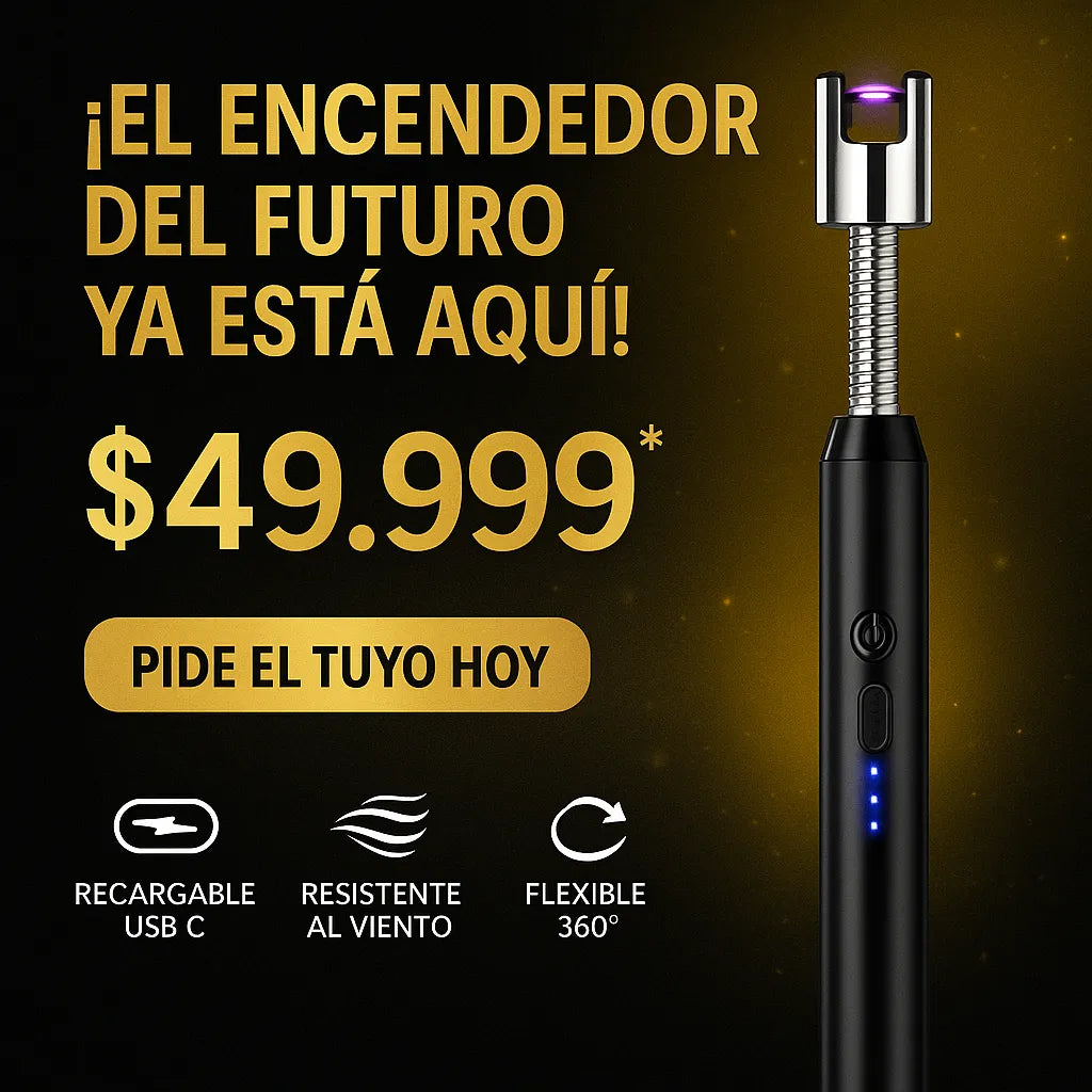 PlasmaFlex - Encendedor eléctrico 360° resistente al viento.