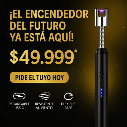 PlasmaFlex - Encendedor eléctrico 360° resistente al viento.
